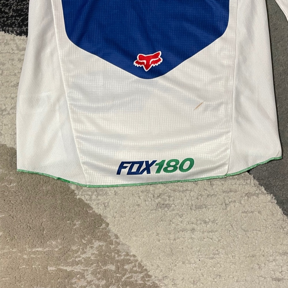Fox Racing 180 Jersey Men Small White Blue Motocross MX Biker Racing Gear Shirt - Picture 16 of 16